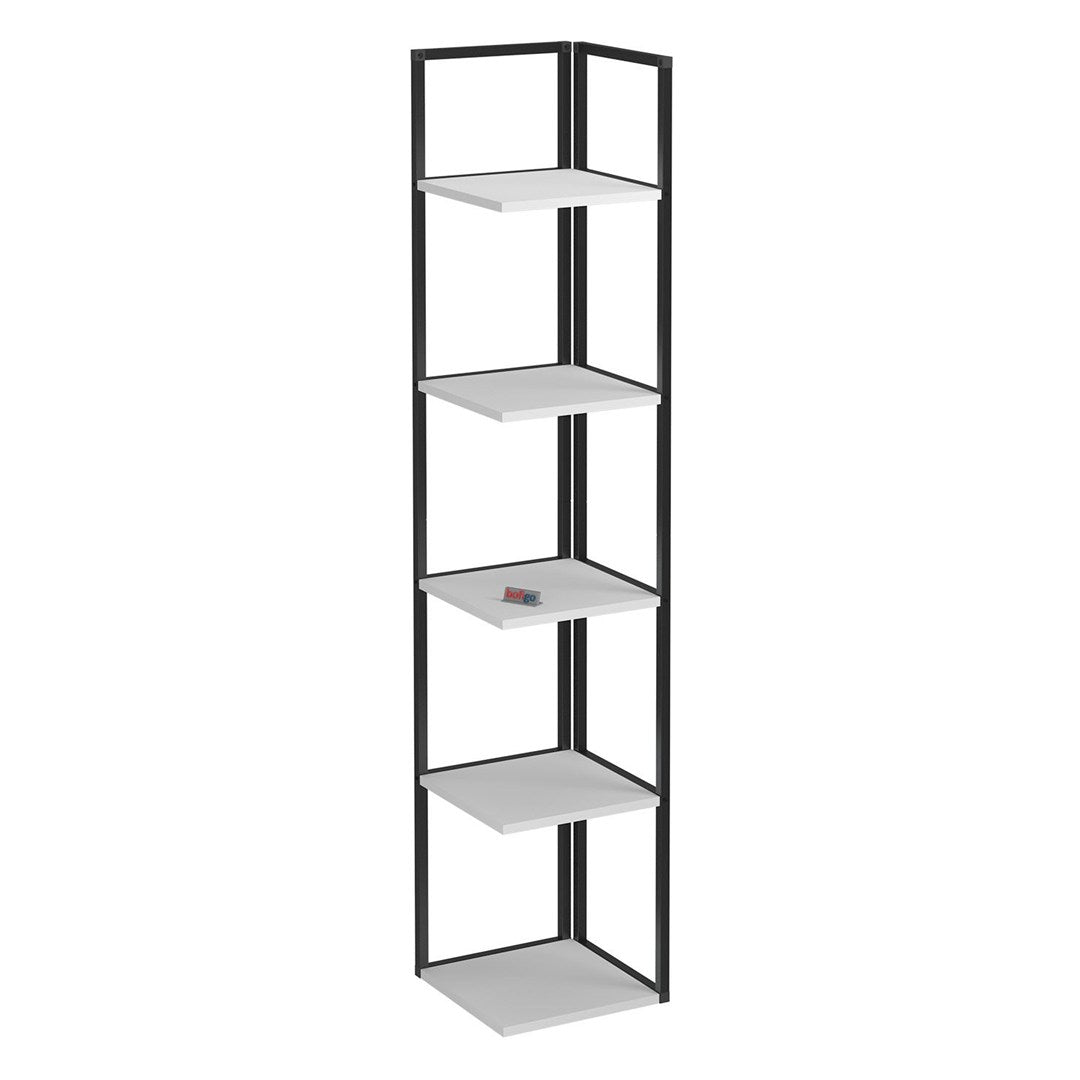 SimpluAcasa™ Biblioteca de colt Selanik cu 5 nivele etajera colt 60 — Confort Practic Pentru Casa Ta