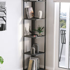 SimpluAcasa™ Biblioteca de colt Selanik cu 5 nivele etajera colt 60 — Confort Practic Pentru Casa Ta