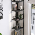 SimpluAcasa™ Biblioteca de colt Selanik cu 5 nivele etajera colt 60 — Confort Practic Pentru Casa Ta