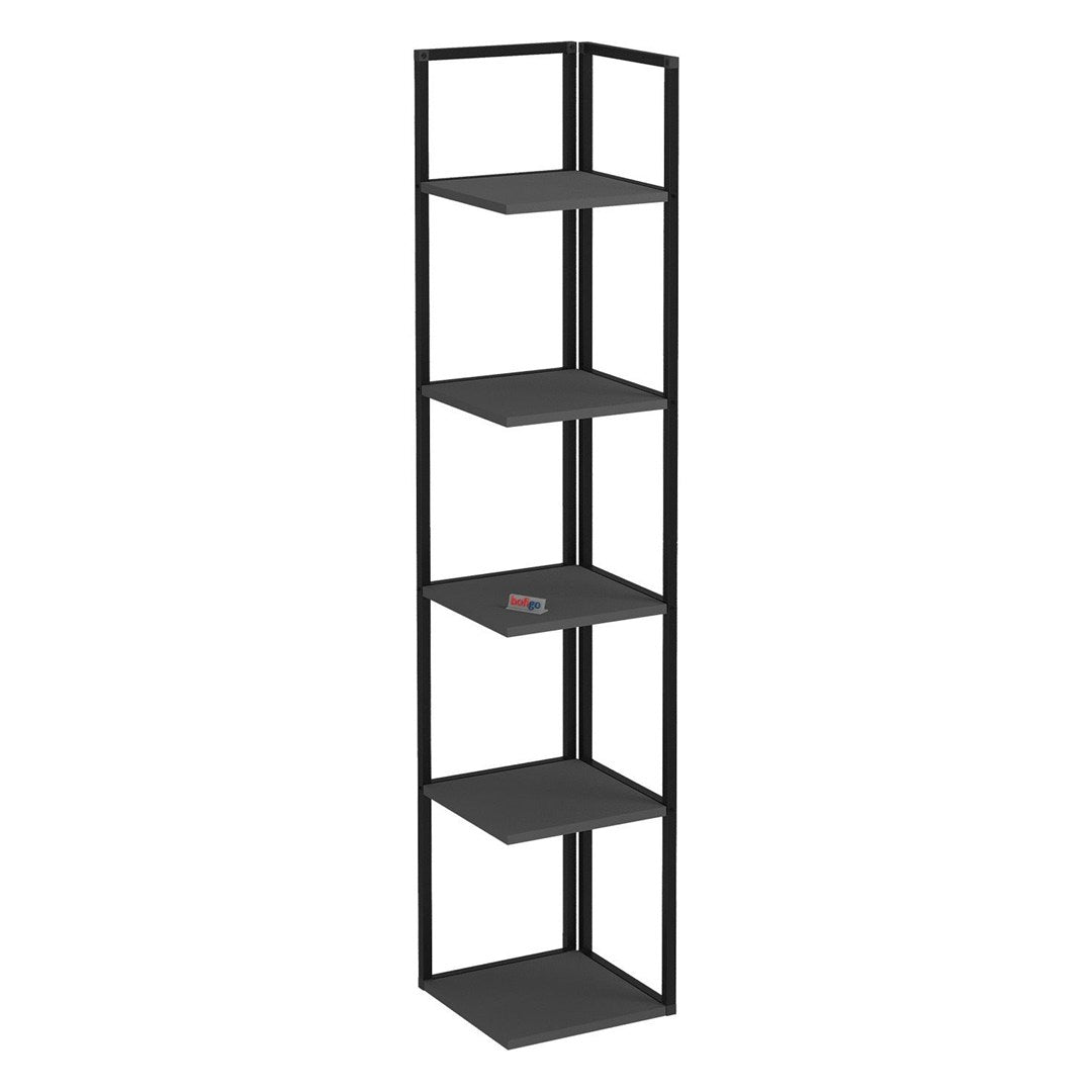 SimpluAcasa™ Biblioteca de colt Selanik cu 5 nivele etajera colt 60 — Confort Practic Pentru Casa Ta