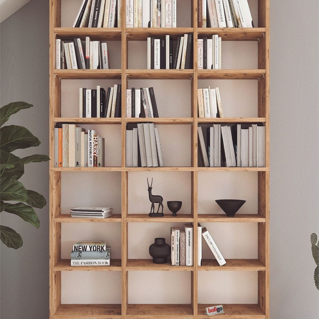 SimpluAcasa™ Biblioteca cu rafturi multiple design original etajera carti 80 x — Confort Practic Pentru Casa Ta