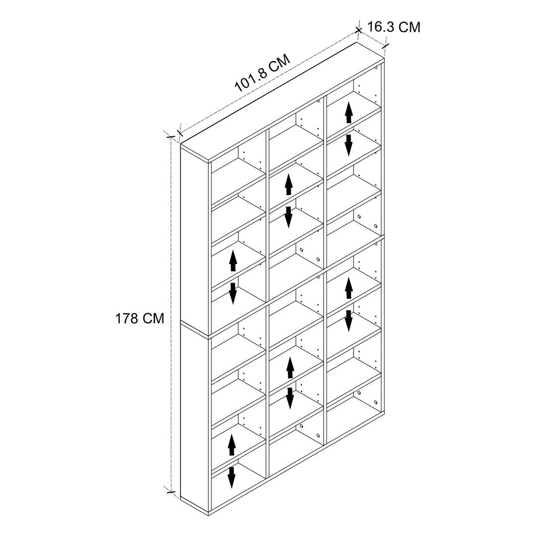 SimpluAcasa™ Biblioteca cu rafturi multiple design original etajera carti 80 x — Confort Practic Pentru Casa Ta
