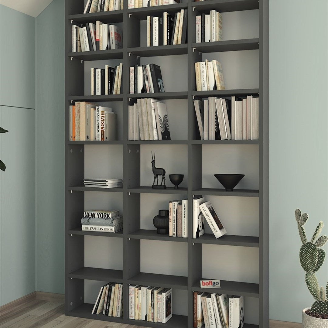 SimpluAcasa™ Biblioteca cu rafturi multiple design original etajera carti 80 x — Confort Practic Pentru Casa Ta