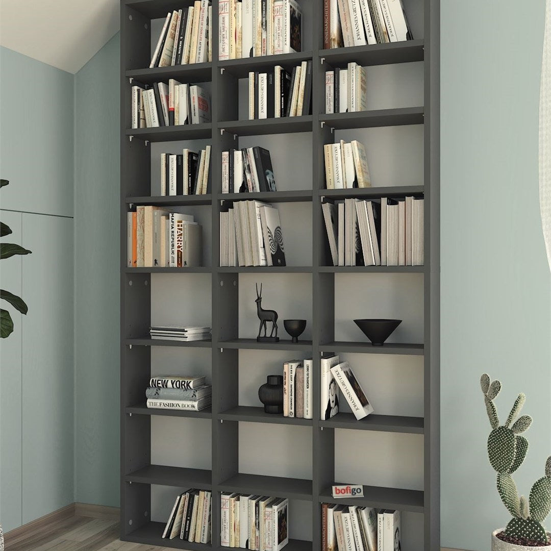 SimpluAcasa™ Biblioteca cu rafturi multiple design original etajera carti 80 x — Confort Practic Pentru Casa Ta