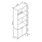 SimpluAcasa™ Biblioteca Smyrna cu 8 rafturi etajera carti 90 x 180 — Confort Practic Pentru Casa Ta