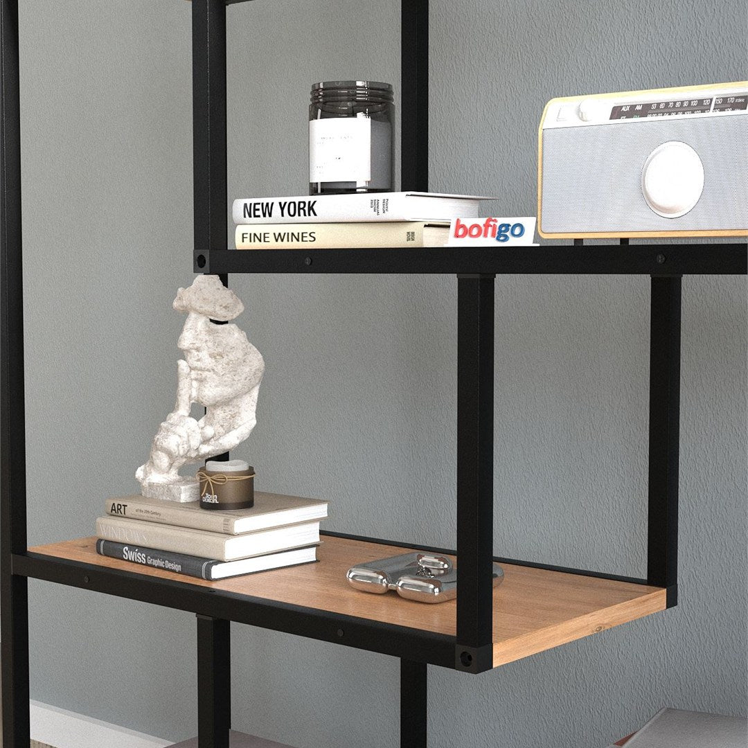 SimpluAcasa™ Biblioteca Larissa clasica cu rafturi multiple etajera carti 80 x — Confort Practic Pentru Casa Ta