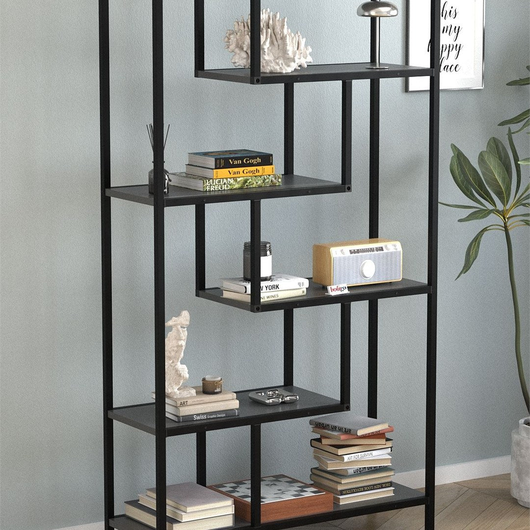 SimpluAcasa™ Biblioteca Larissa clasica cu rafturi multiple etajera carti 80 x — Confort Practic Pentru Casa Ta