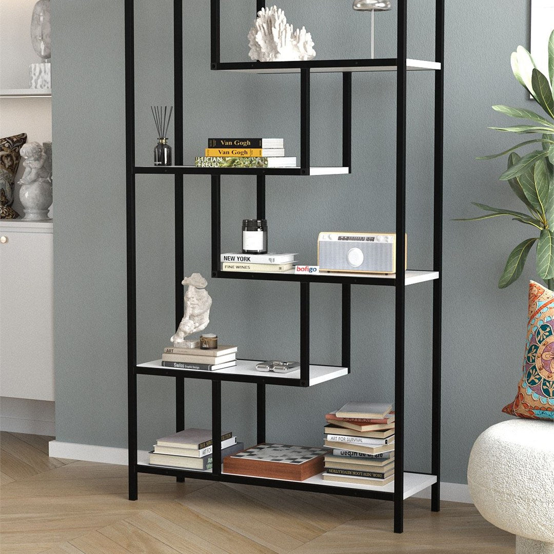 SimpluAcasa™ Biblioteca Larissa clasica cu rafturi multiple etajera carti 80 x — Confort Practic Pentru Casa Ta
