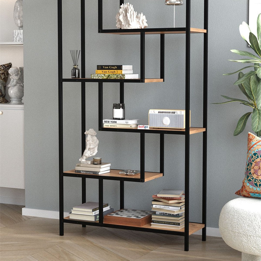 SimpluAcasa™ Biblioteca Larissa clasica cu rafturi multiple etajera carti 80 x — Confort Practic Pentru Casa Ta