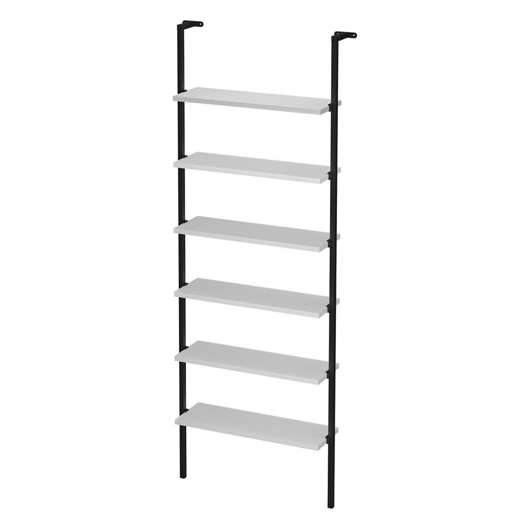 SimpluAcasa™ Biblioteca de perete cu 6 rafturi metalice etajera plutitoare 90 — Confort Practic Pentru Casa Ta