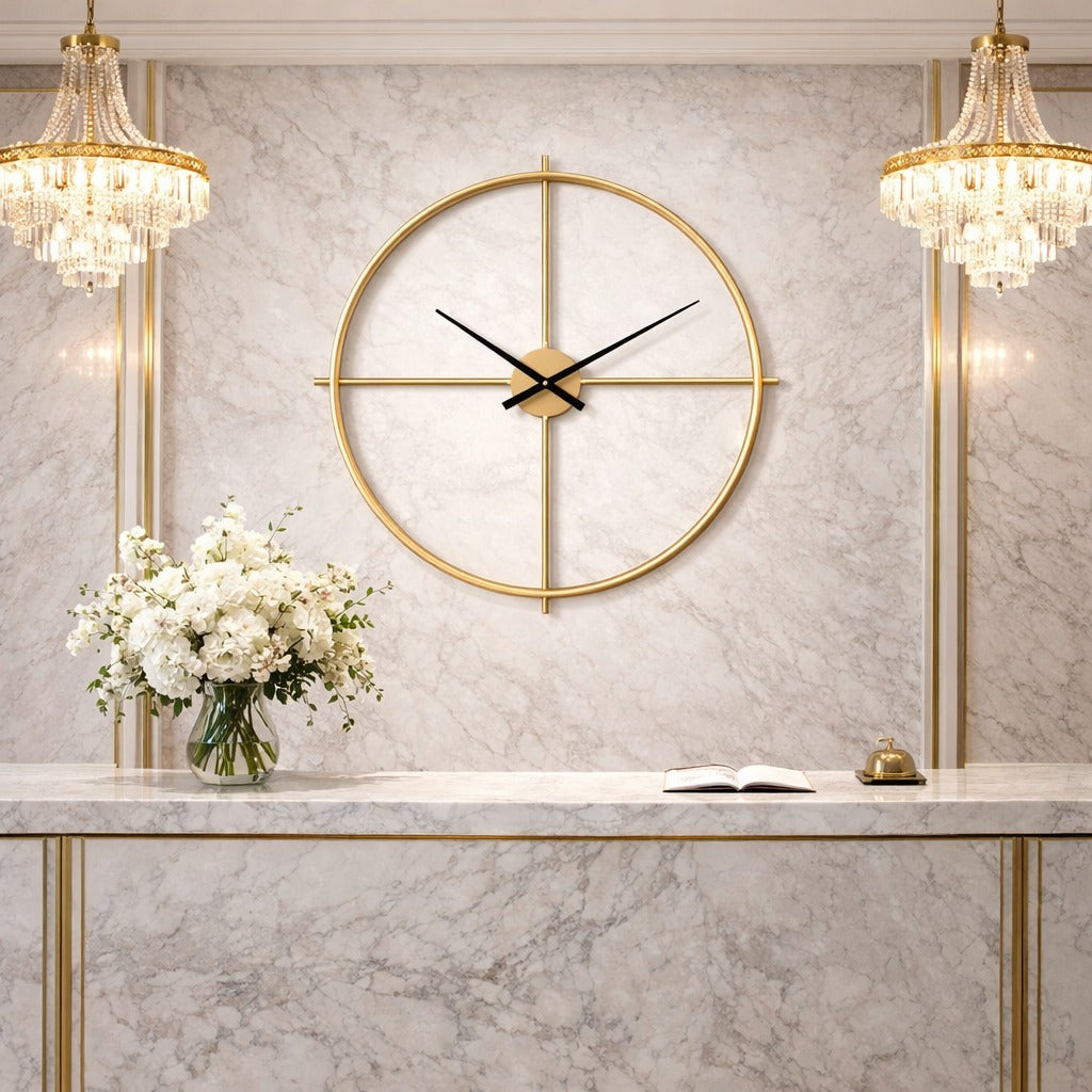 SimpluAcasa™ Ceas de perete modern minimalist – metal – design circular — Confort Practic Pentru Casa Ta