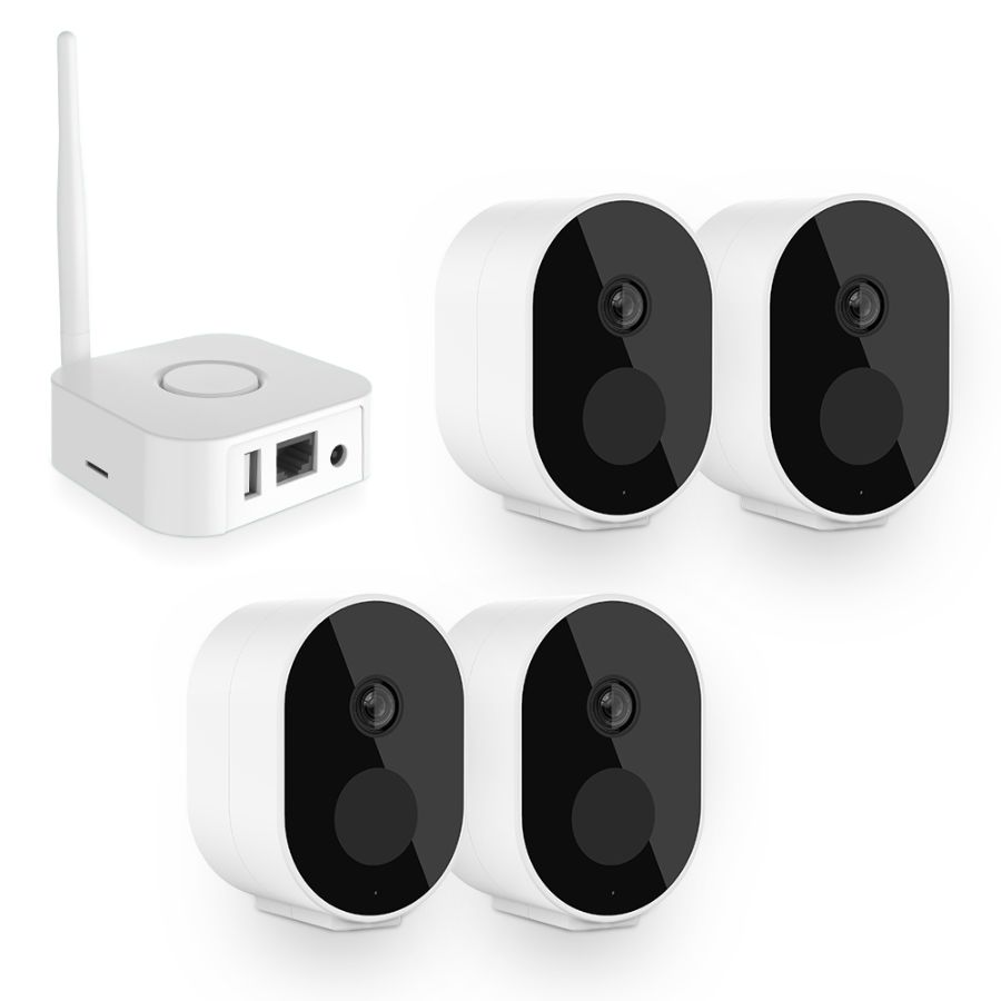 SimpluAcasa™ Kit mini NVR Video N44WEH+I41DL*4 tip baza cu 4 camere — Control și Siguranță Zi de Zi