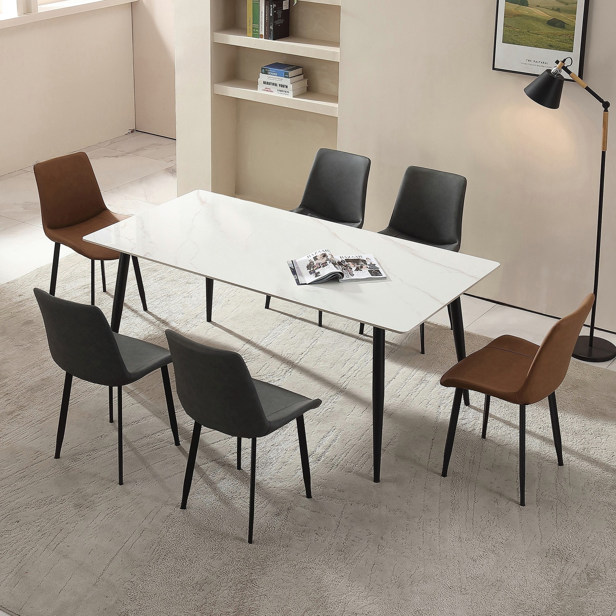 SimpluAcasa™ RESIGILAT - Masă de dining moderna din piatra sinterizata — Confort Practic Pentru Casa Ta