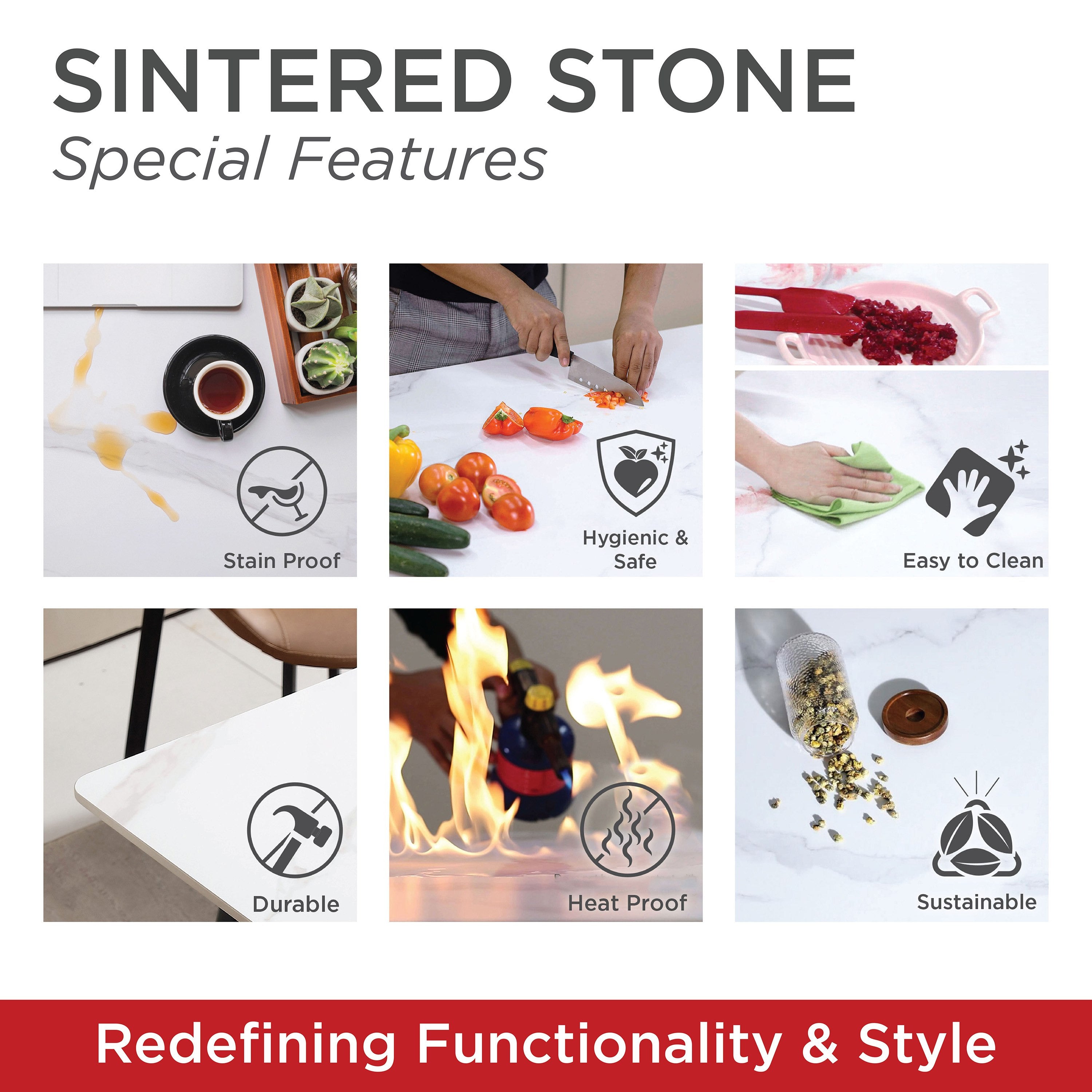 SimpluAcasa™ RESIGILAT - Masă de dining moderna din piatra sinterizata — Confort Practic Pentru Casa Ta
