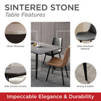 SimpluAcasa™ RESIGILAT - Masă de dining moderna din piatra sinterizata — Confort Practic Pentru Casa Ta