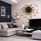 SimpluAcasa™ Ceas de perete decorativ floral 58 cm fosforescent design elegant — Confort Practic Pentru Casa Ta