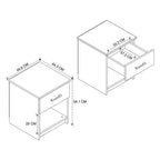 SimpluAcasa™ Noptiera cu sertar clasica noptiera dormitor 40 x 45 cm — Confort Practic Pentru Casa Ta