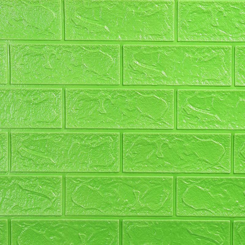 SimpluAcasa™ Tapet 3D caramida Verde lime auto-adeziv pentru interior 70 x — Confort Practic Pentru Casa Ta Imagine secundară a produsului