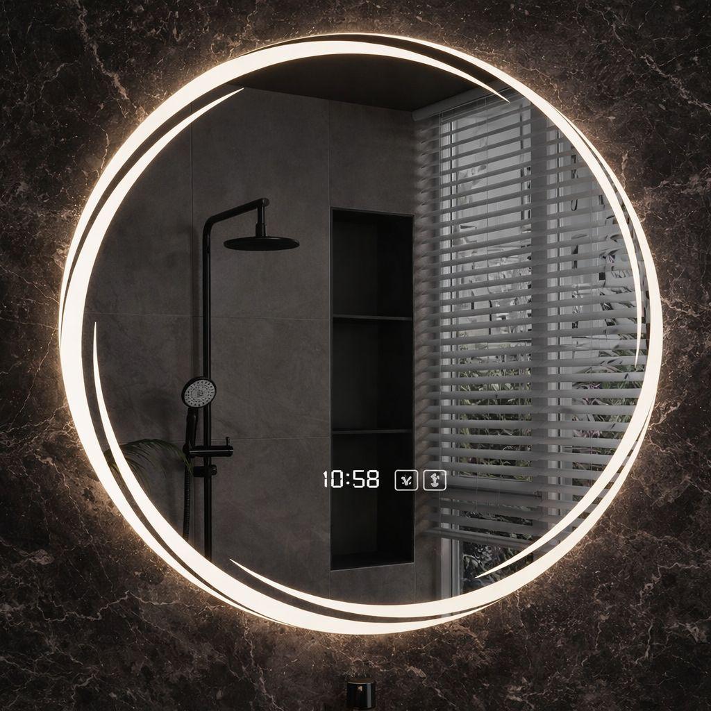 SimpluAcasa™ Oglinda LED Rotunda 80 cm cu Touch — Confort Practic Pentru Casa Ta