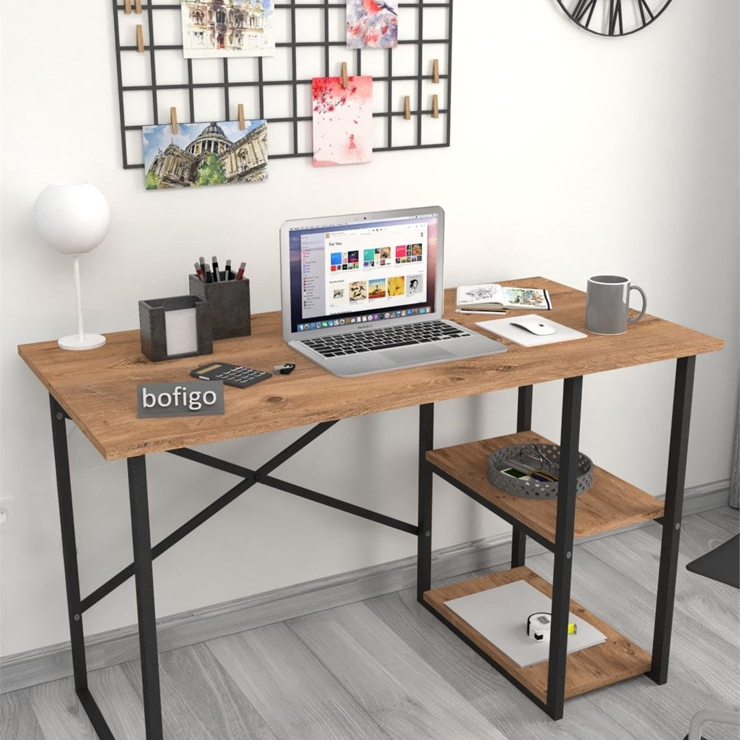 SimpluAcasa™ Birou cu 2 rafturi laterale birou 120 x 60 cm — Confort Practic Pentru Casa Ta