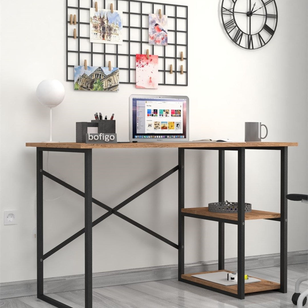 SimpluAcasa™ Birou cu 2 rafturi laterale birou 120 x 60 cm — Confort Practic Pentru Casa Ta Imagine secundară a produsului