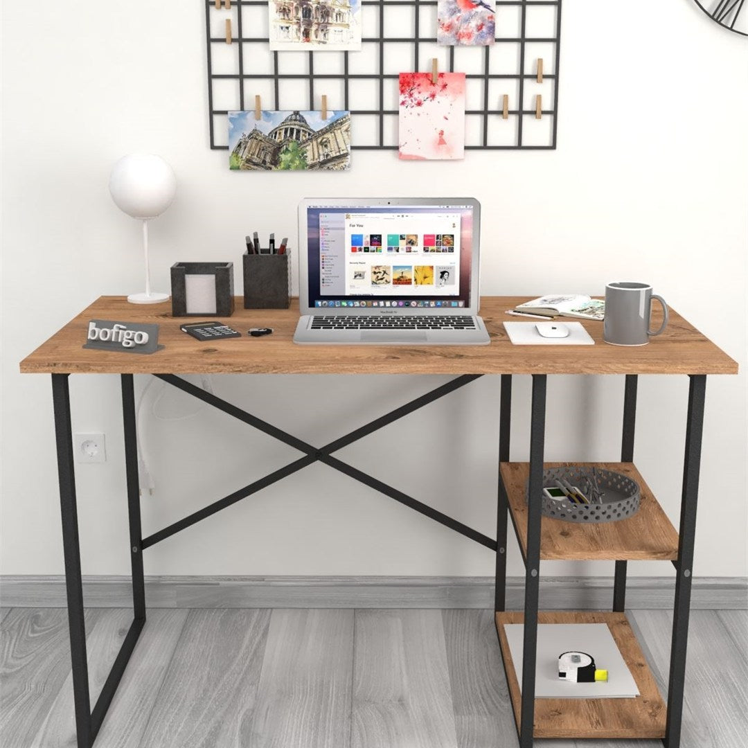 SimpluAcasa™ Birou cu 2 rafturi laterale birou 120 x 60 cm — Confort Practic Pentru Casa Ta