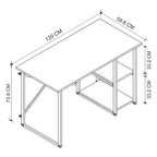 SimpluAcasa™ Birou cu 2 rafturi laterale birou 120 x 60 cm — Confort Practic Pentru Casa Ta