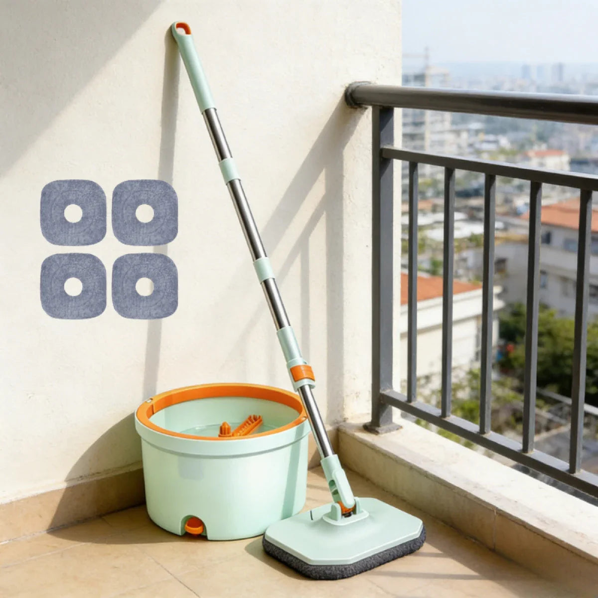 SimpluAcasa™ Set mop rotativ 360° cu galeata centrifuga — Confort Practic Pentru Casa Ta Imagine secundară a produsului