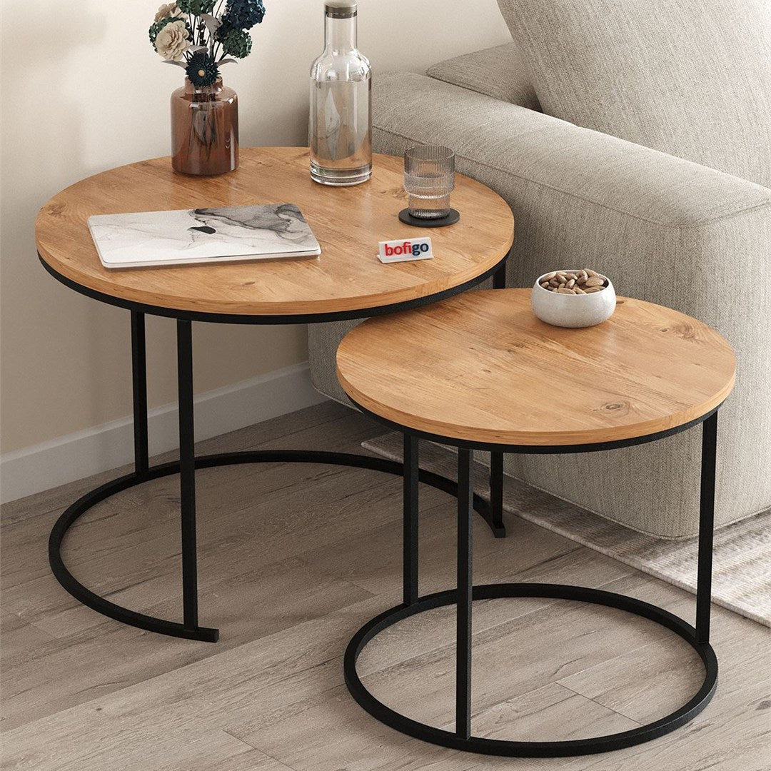 SimpluAcasa™ Set 2 masute Hilal Zigon masute cafea 60 x 50 — Confort Practic Pentru Casa Ta