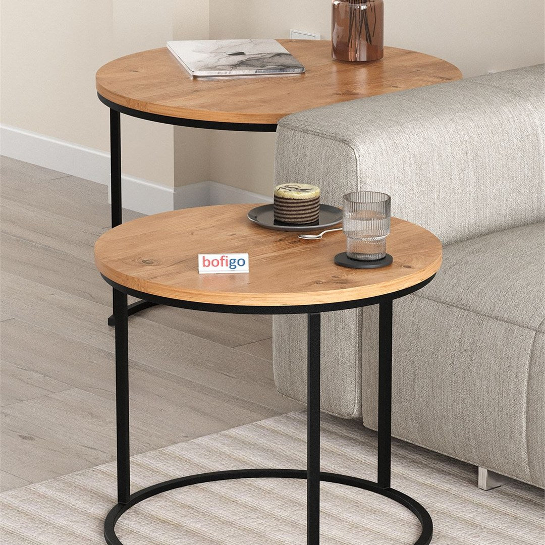 SimpluAcasa™ Set 2 masute Hilal Zigon masute cafea 60 x 50 — Confort Practic Pentru Casa Ta