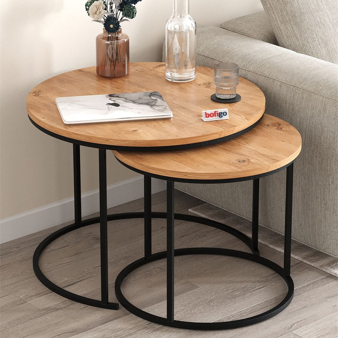 SimpluAcasa™ Set 2 masute Hilal Zigon masute cafea 60 x 50 — Confort Practic Pentru Casa Ta