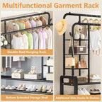 SimpluAcasa™ Suport Dublu de Umerase pentru Haine Metalic Organizator 162x135cm Negru — Confort Practic Pentru Casa Ta