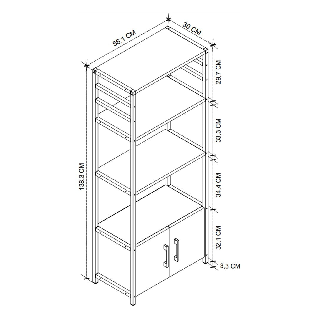 SimpluAcasa™ Raft bucatarie Colombia cu 5 rafturi 70 x 160 cm — Mai Mult Confort în Bucătărie