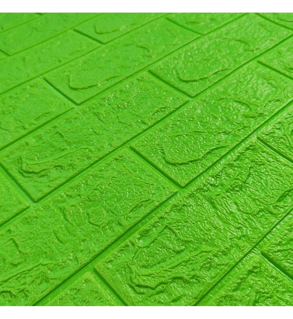 SimpluAcasa™ Tapet 3D caramida Verde lime auto-adeziv pentru interior 70 x — Confort Practic Pentru Casa Ta
