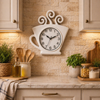 SimpluAcasa™ Ceas de perete cafea 29x27 cm – design decorativ pentru — Mai Mult Confort în Bucătărie