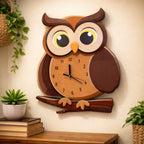 SimpluAcasa™ Ceas perete copii  din lemn design modern 39x22 cm — Util Pentru Familie și Copii