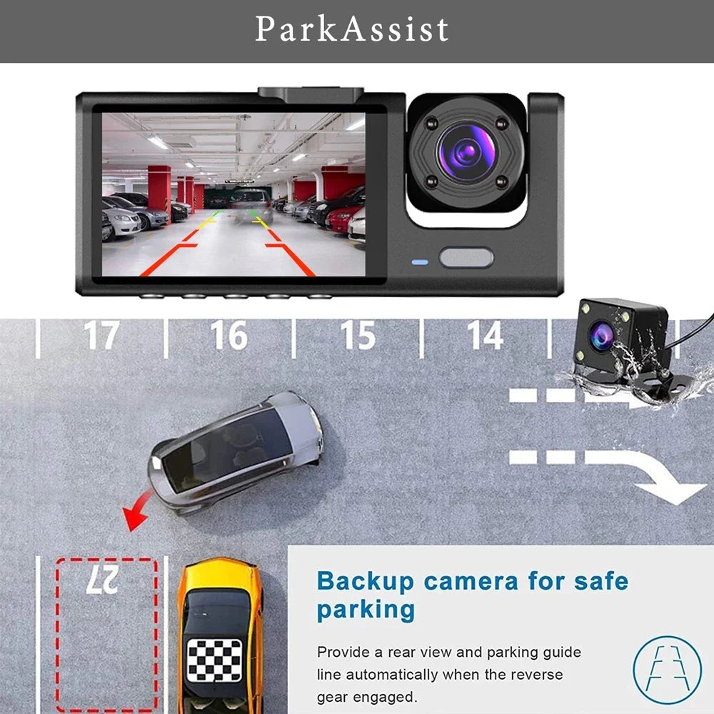 SimpluAcasa™ RESIGILAT - Camera auto tripla FullHD — Control și Siguranță Zi de Zi