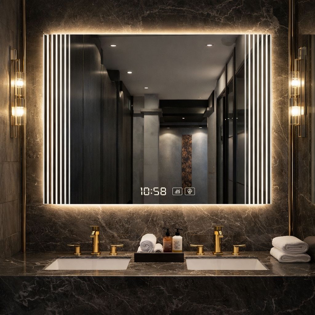 SimpluAcasa™ Oglinda LED Premium 80x60 cu Touch Antiaburire si Iluminare LED — Confort Practic Pentru Casa Ta
