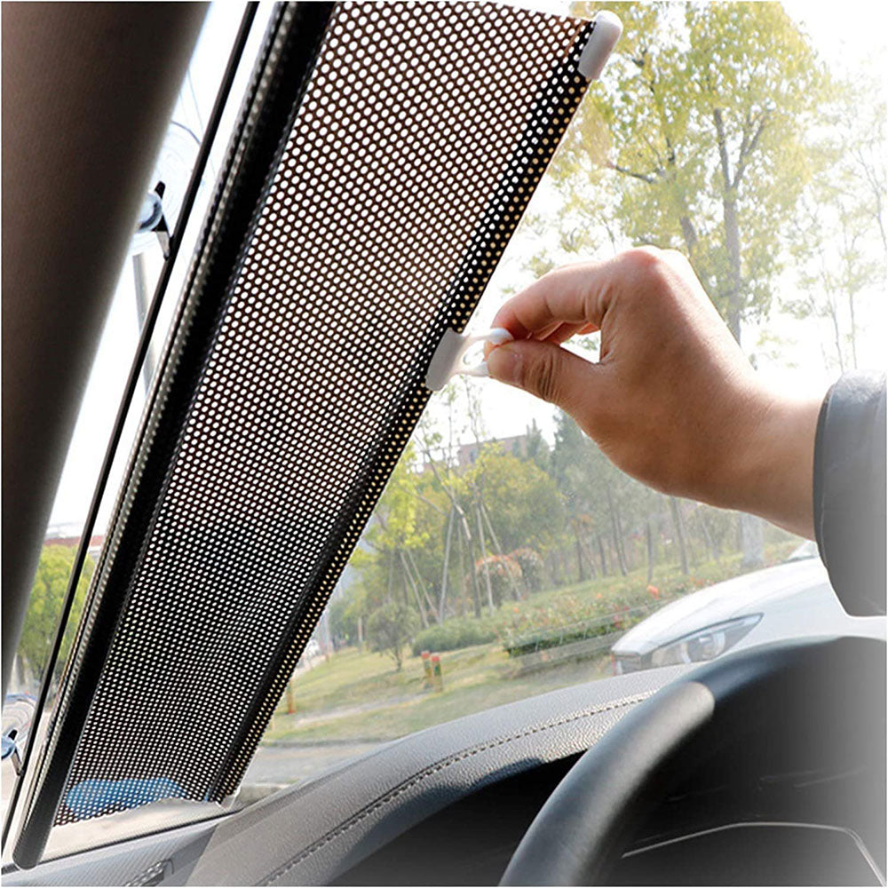 Parasolar auto cu ventuze, retractabil, negru, pentru parbriz sau geamuri laterale Imagine principală a produsului