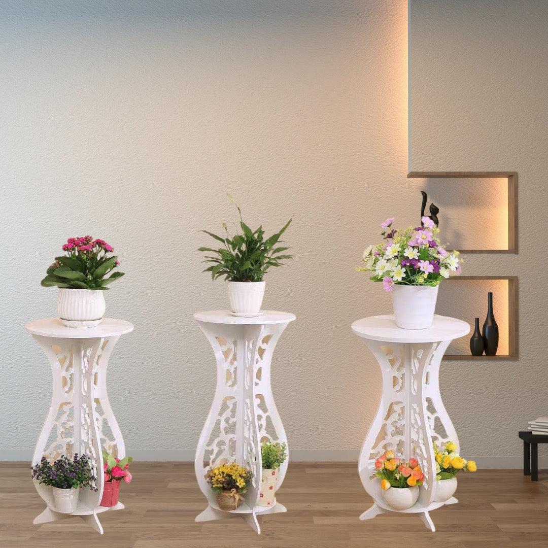 Set 3 masute decorative pentru ghivece de flori din PVC,  59 x 31cm Imagine principală a produsului