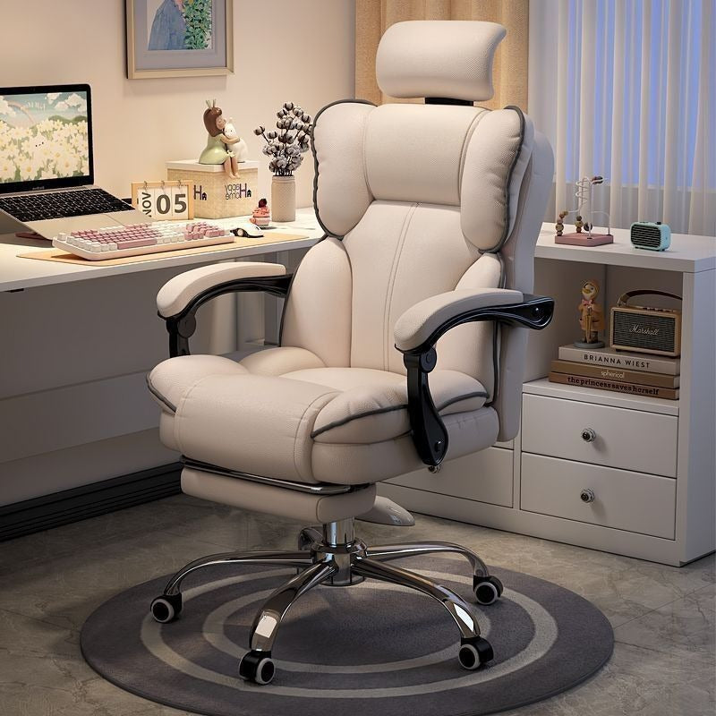 SimpluAcasa™ Scaun Ergonomic Directorial cu Suport Picioare Rabatabil Piele Ecologica — Confort Practic Pentru Casa Ta Imagine secundară a produsului