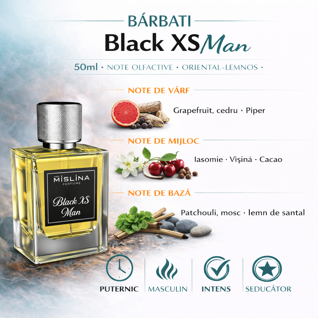 Parfum Bărbați Black XS Man 50ml – Inspirat din Black XS | Persistență 6-8 ore, M044