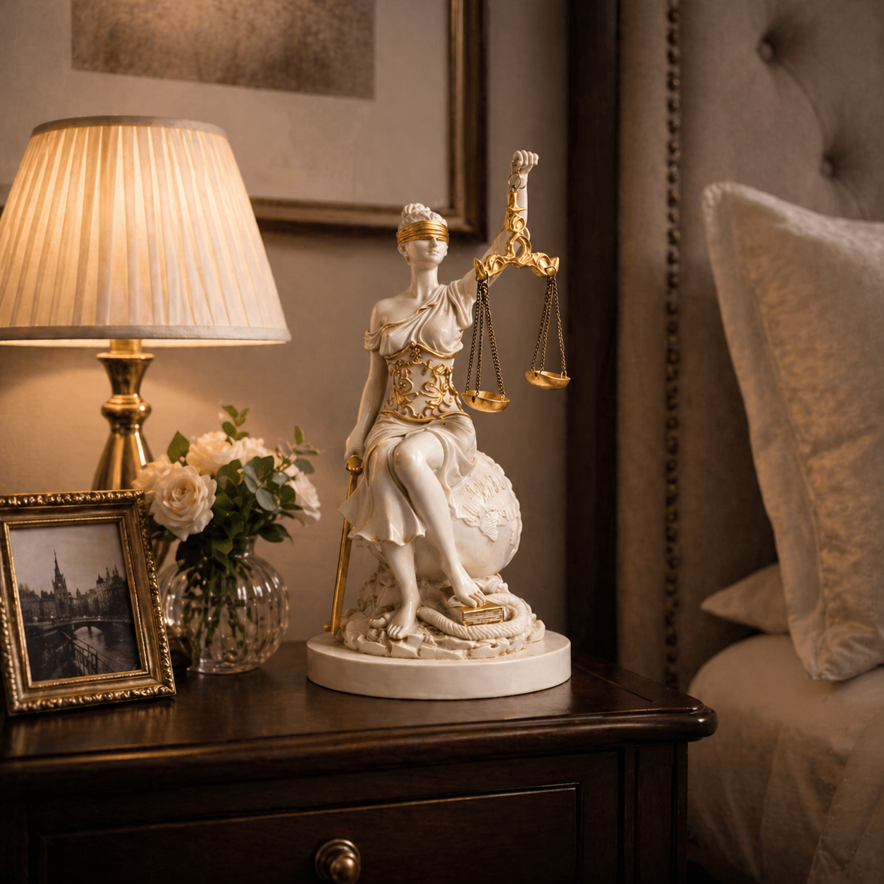 SimpluAcasa™ decorativa Lady Justice 34 cm – simbol al echilibrului si — Confort Practic Pentru Casa Ta Imagine principală a produsului