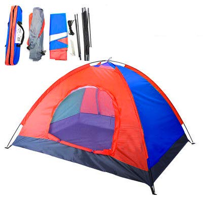 Cort camping 2-6 persoane cu plasa pentru insecte rosu/albastru Imagine principală a produsului