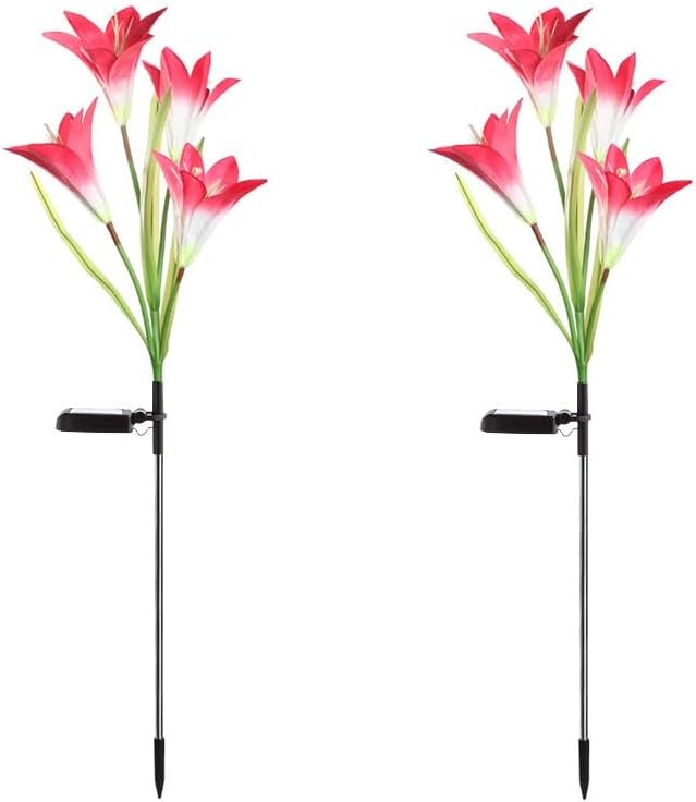 SimpluAcasa™ Set 2 lampi solare tip crin 75 cm pentru gradina — Lucrări Mai Simple și Eficiente