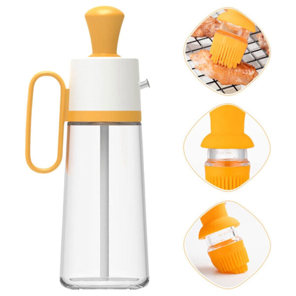 Dispenser din sticla pentru ulei/otet/sosuri, cu perie, 550 ml Imagine principală a produsului