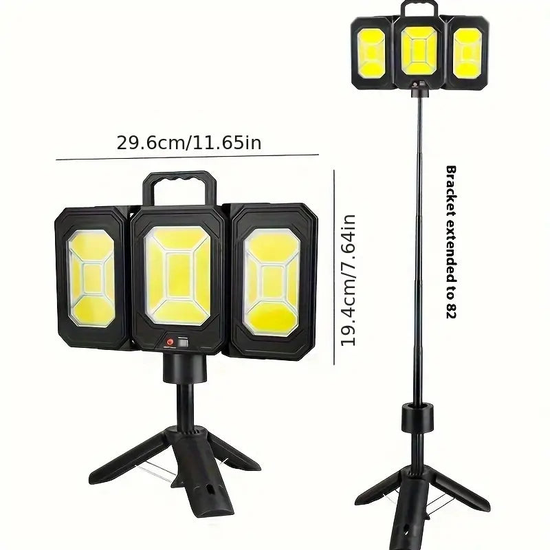 SimpluAcasa™ Lampa solara pliabila 3 panouri cu trepied reglabil 84cm si — Ambient Modern Pentru Acasă