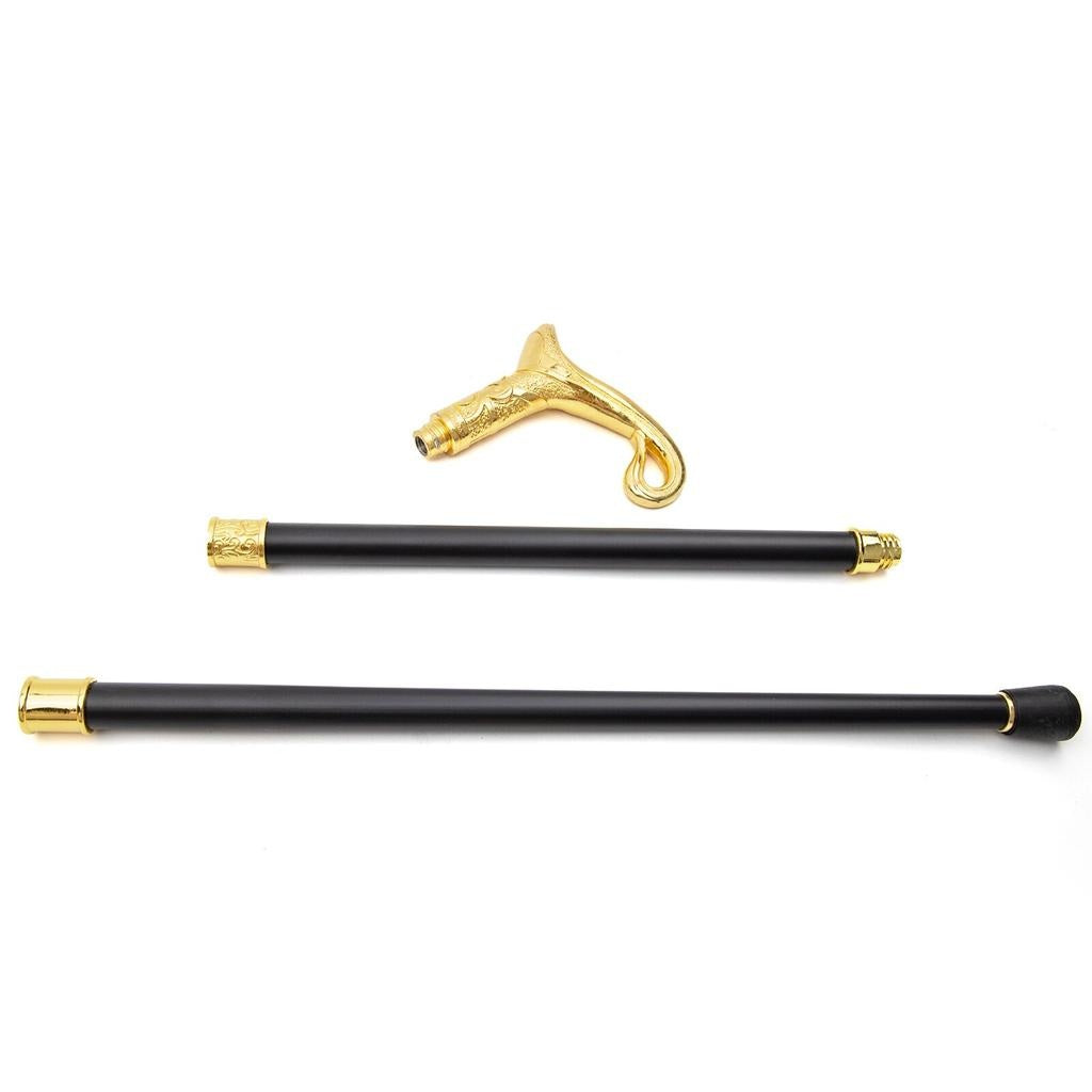 SimpluAcasa™ Baston de mers la moda cu maner auriu sculptat 93 — Mai Mult Confort Oriunde