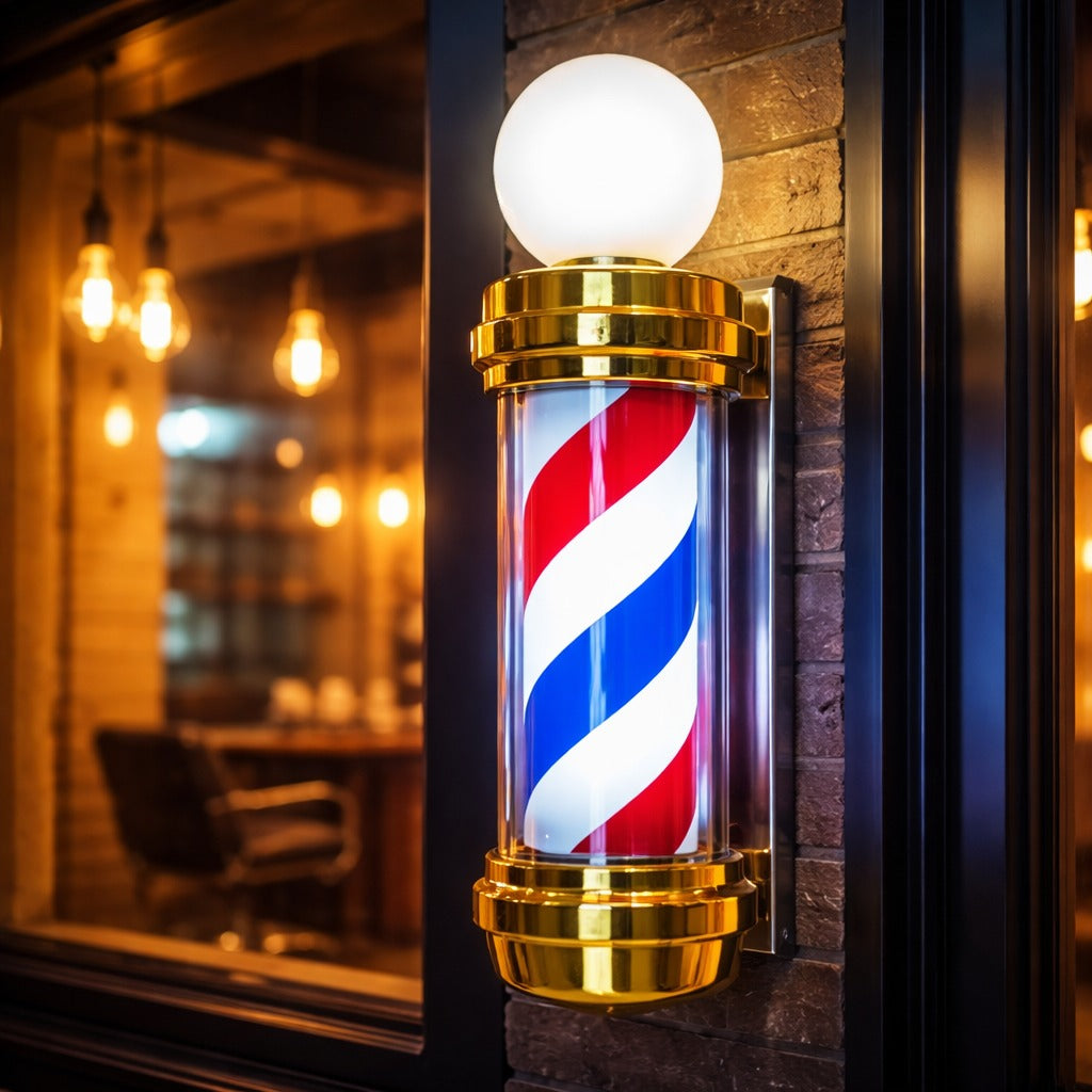 SimpluAcasa™ Reclama Luminoasa Barber Pole – 70 cm — Mai Mult Confort Oriunde