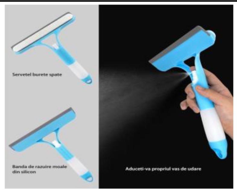 SimpluAcasa™ Racleta geamuri 3-în-1 cu pulverizator — Confort Practic Pentru Casa Ta